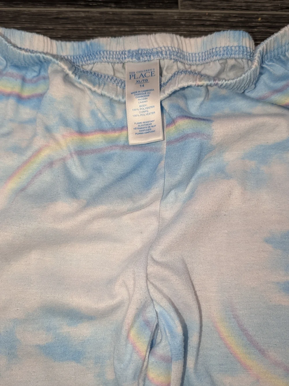 The Children's Place Blue and Pink Cloud & Rainbow PJ Set